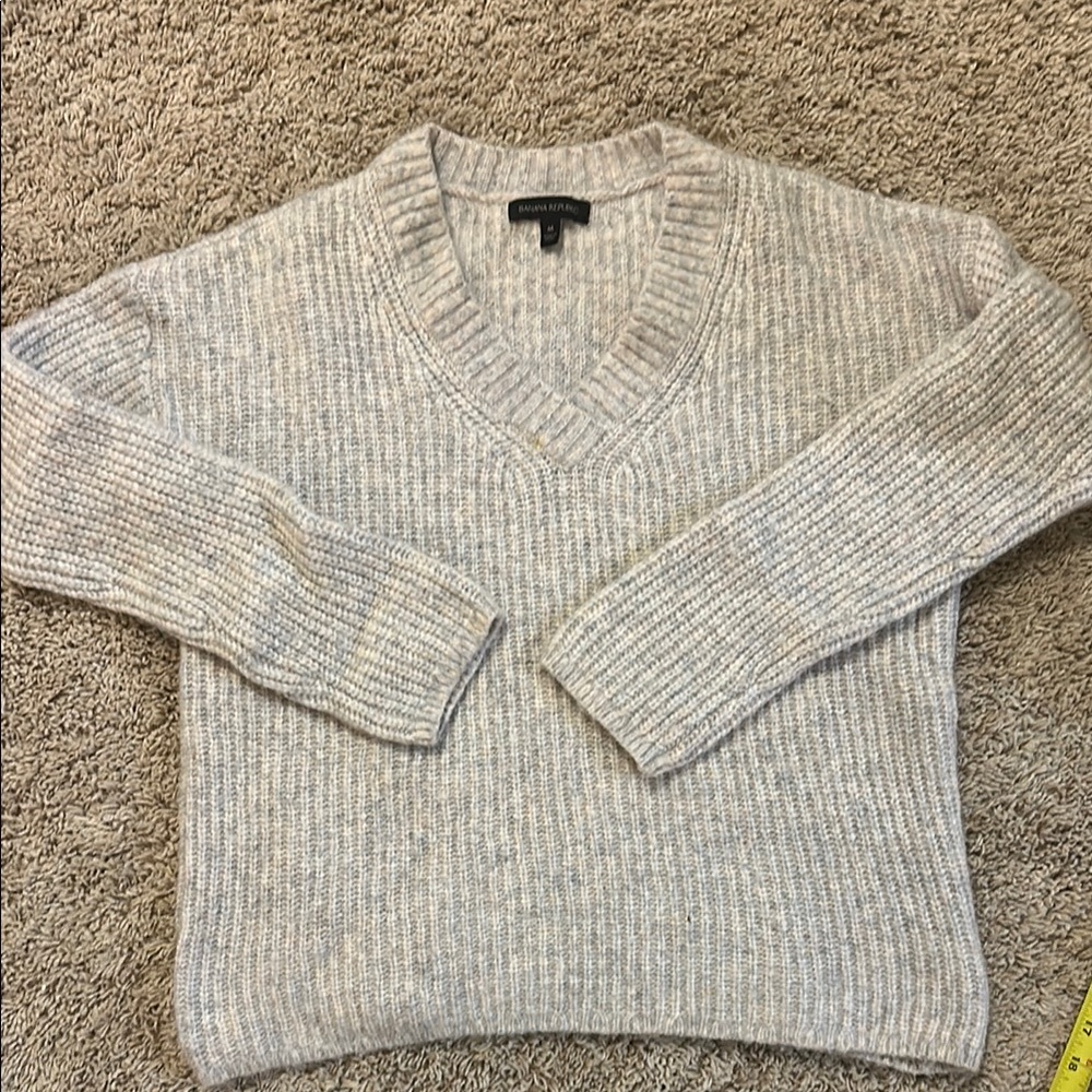Banana Republic Gray V-Neck Sweater